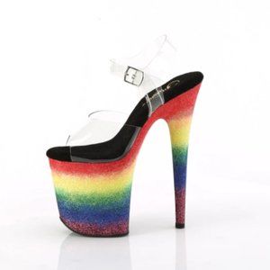 NIB - Pleaser Flamingo Rainbow Heel